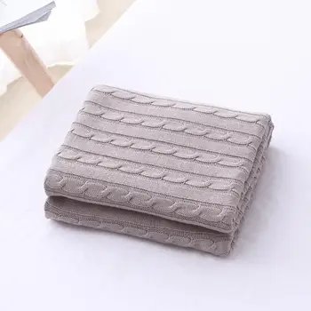 

32 Quality Stripes Style 180*200cm Solid Color Cotton Soft Knitted Blanket Handmade Bed Bedspreads Home Decoration Gift27