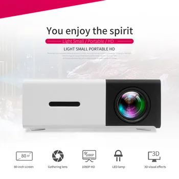

Mini Projector Portable 1080P LED Projector Home Cinema Theate Indoor For Party HD Home Theater Pocket high-fidelity Picture
