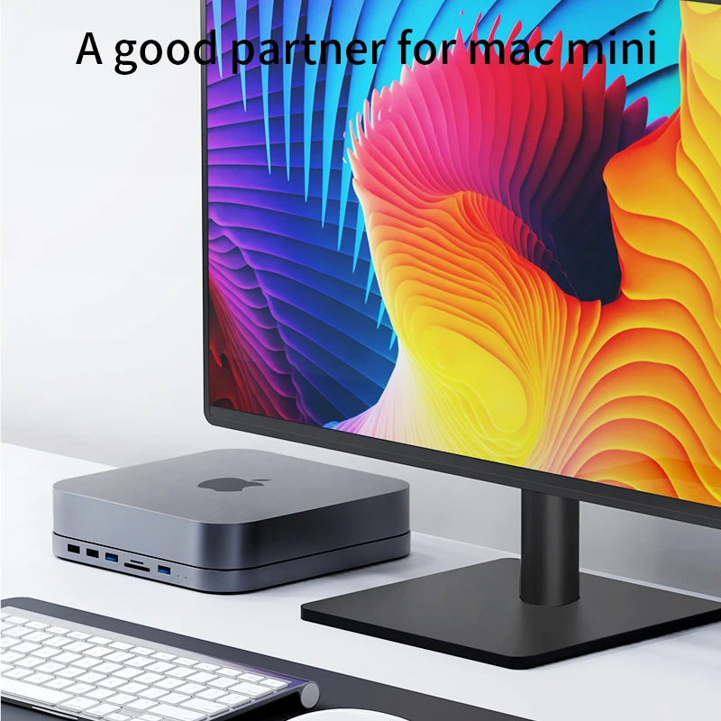 Hagibis USB-C Hub with SATA Hard Drive Enclosure for Mac mini USB 3.0 hub for 2020 NEW Mac mini M1 Type-C SSD Case SD/TF Reader