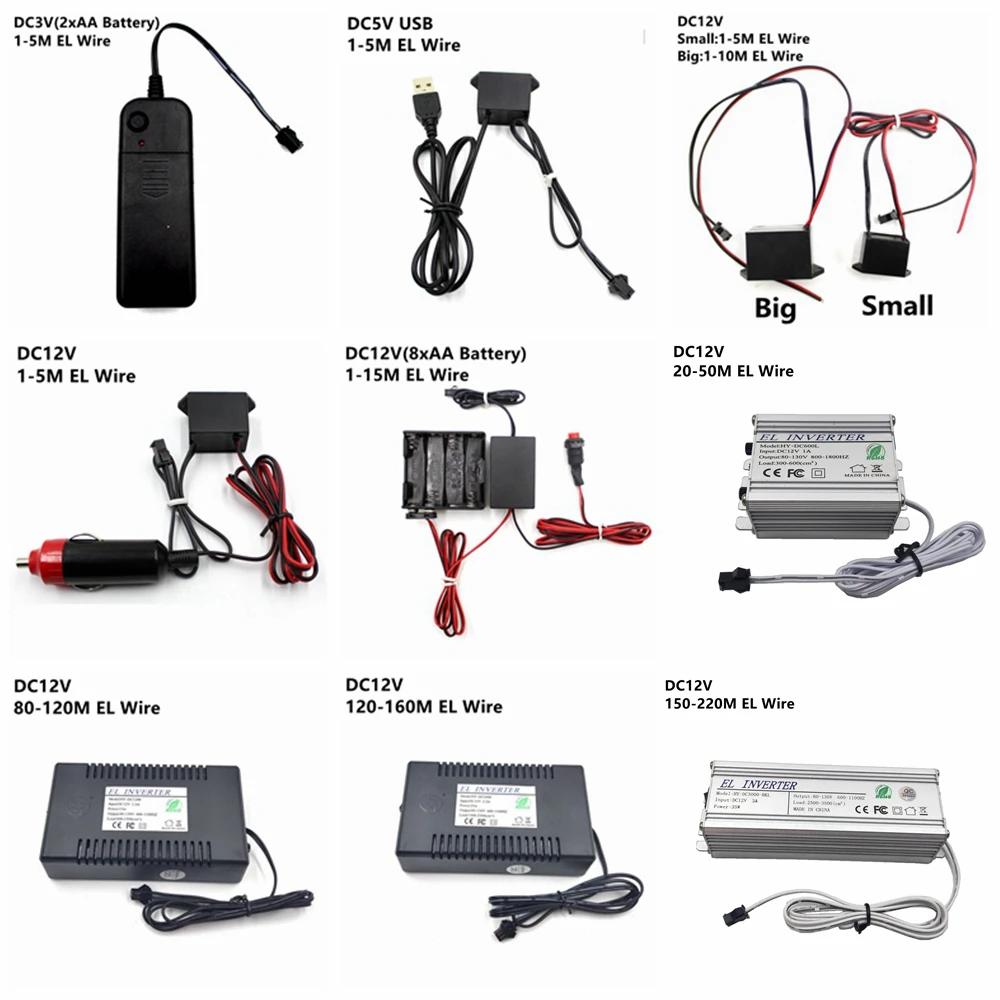 DC 3V AA батарея 5V USB 12V адаптер питания драйвер Инвертер контроллера для 1-220M электролюминесцентный провод EL Light