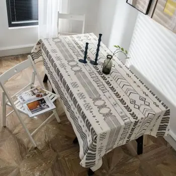 

Cotton and linen geometric printed American country tablecloth