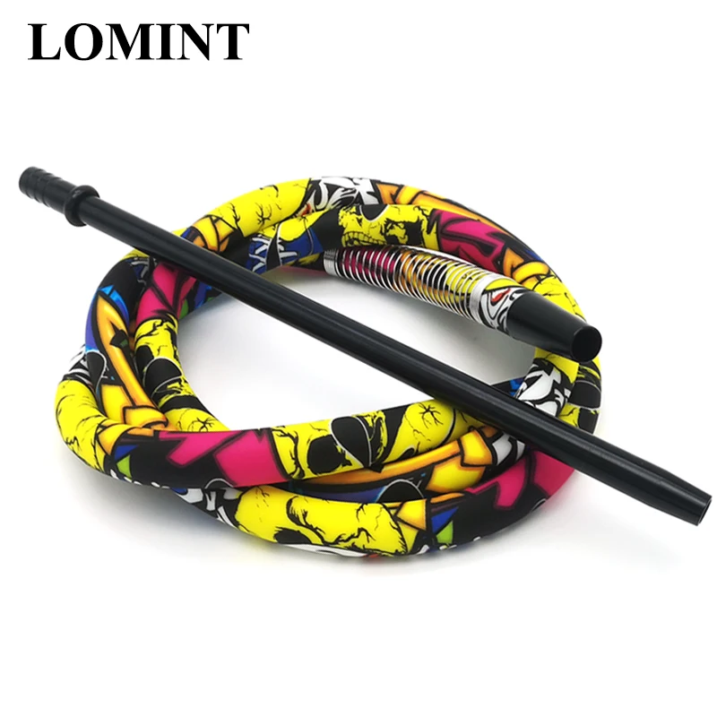 Hookah Accessories Hookah Mouthpieces LOMINT Cool Nice Colorful Soft Touch Hookah Hoses With Aluminum Handle Mouthpiece Highly Elastic Spring LM-H061