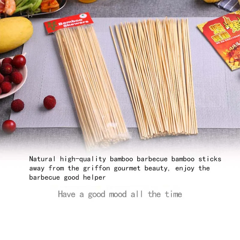 Disposable Wood Sticks Barbecue Tools Natural BBQ Bamboo Skewers for Shish Kabob Grill Fruit vegetable