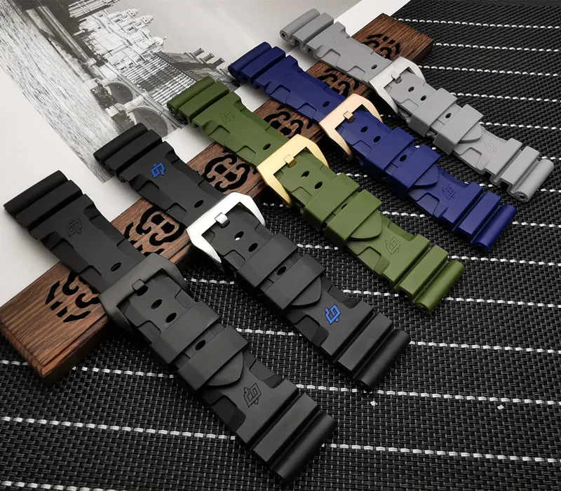 Ремешок силиконовый для часов Panerai резиновый сменный водонепроницаемый браслет