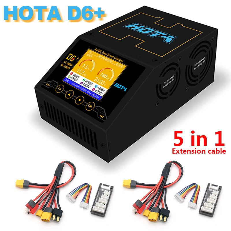Hota D6+plus Ac 300w Dc 2x325w 2x15a 1-6s Dual Channel Smart 