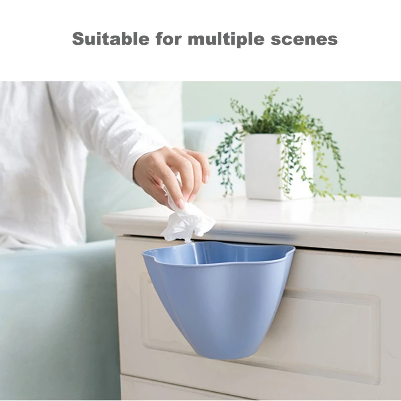 Kitchen Cabinet Hanging Trash Can Plastic Portable Waste Bin Rubbish Container Storage Boxes Kitchen Waste Storage Organizer