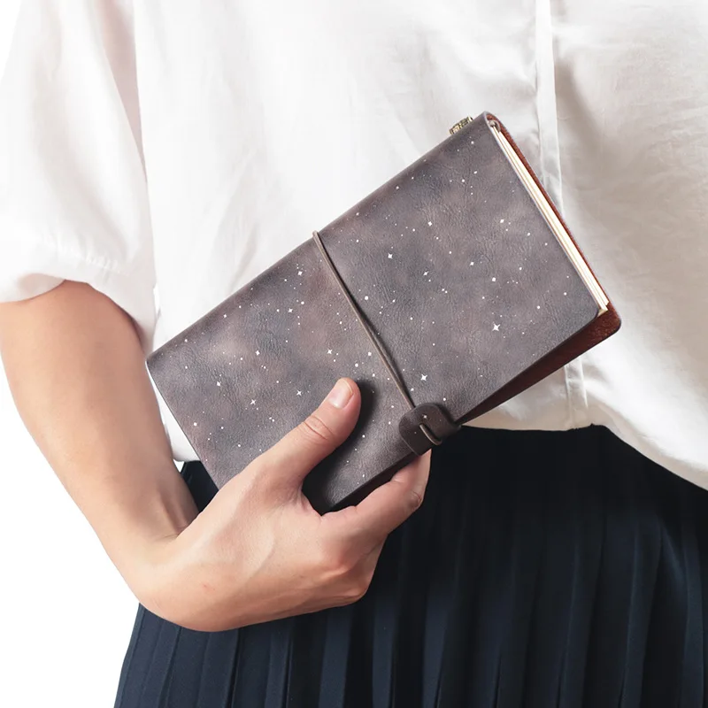 

A6 Travel Notebook Diary PU Leather Strap Notebook and Journal Planner Organizer Note books For School Office Stationery