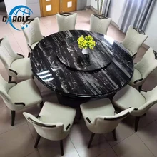 Верхняя мебель большой 10 человек черная мраморная круглая скатерть для обеденного стола с Ленивой Сюзан