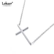 Lokaer-collares clásicos con colgante de cruz, joyería de acero de titanio, collar para el Día de San Valentín, N17054