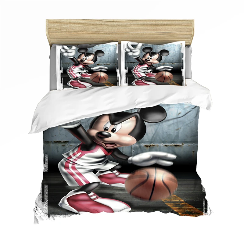 Disney мультфильм Постельное белье Микки и Минни Маус пододеяльник для двуспальной кровати King Размеры белый мягкий домашний текстиль, студентов, детей, пара комплект постельного белья - Цвет: MQ-25