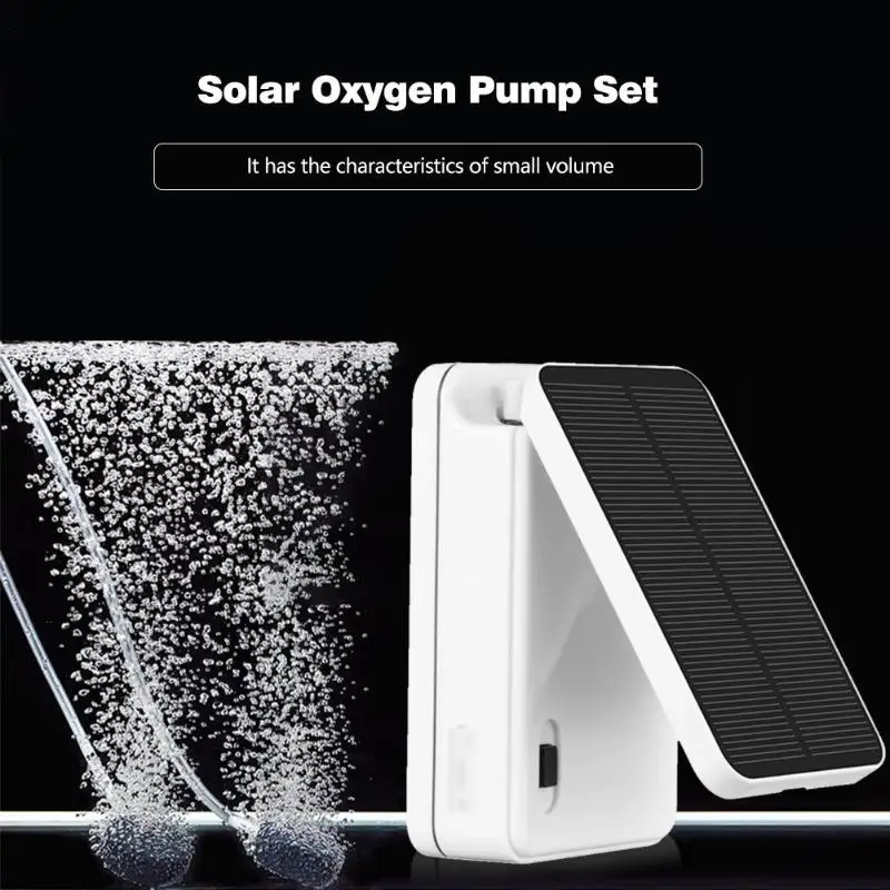 USB Charging Water Oxygenator Low Noise Large Air Volume Long Service Life Aquarium Pump Fish Tank Pond Solar Oxygen Pump