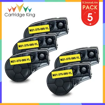 

5PK for Brady M21 375 595 0.375 inch Width Printer Ribbon Black on Yellow Industrial Label Maker For Brady BMP21-PLUS BMP21-LAB