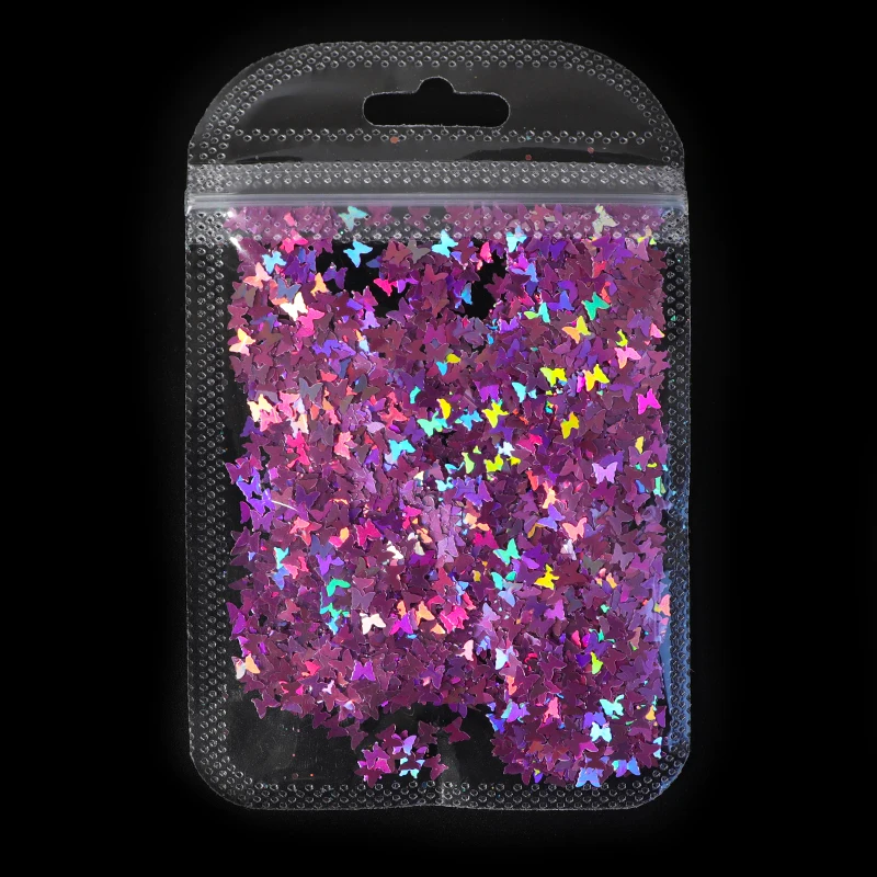 1 сумка голографическая бабочка блестящая микро Лазерная Звезда хлопья 3D серебристые золотые блестки лак для маникюра украшения для ногтей - Цвет: 3