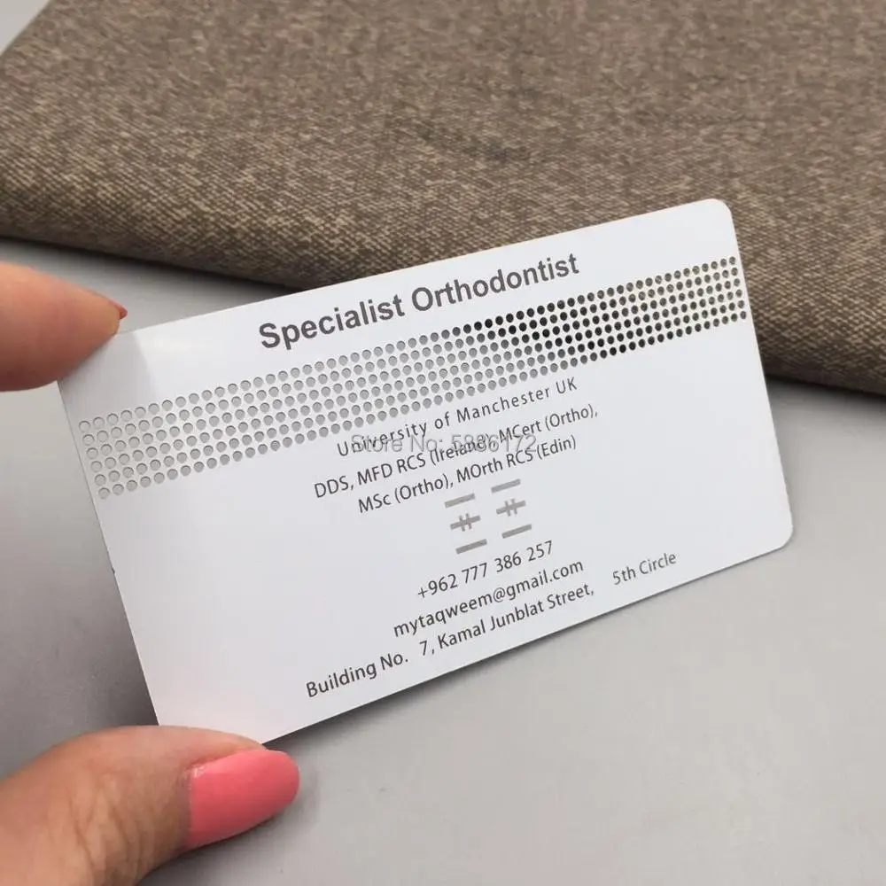 US $178.90 Luxury White Matte Metal Business Card with custom printing