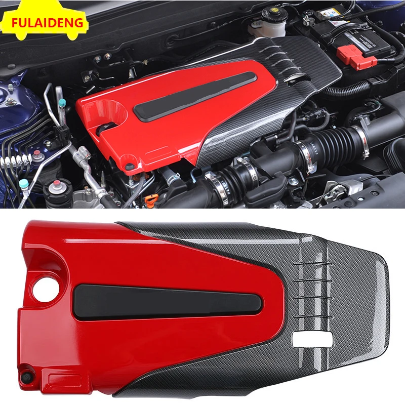 

1pcs For Honda Accord sedan 4DR 2018 ABS Carbon fiber texture Engine Protector Cover Car Styling Accessories