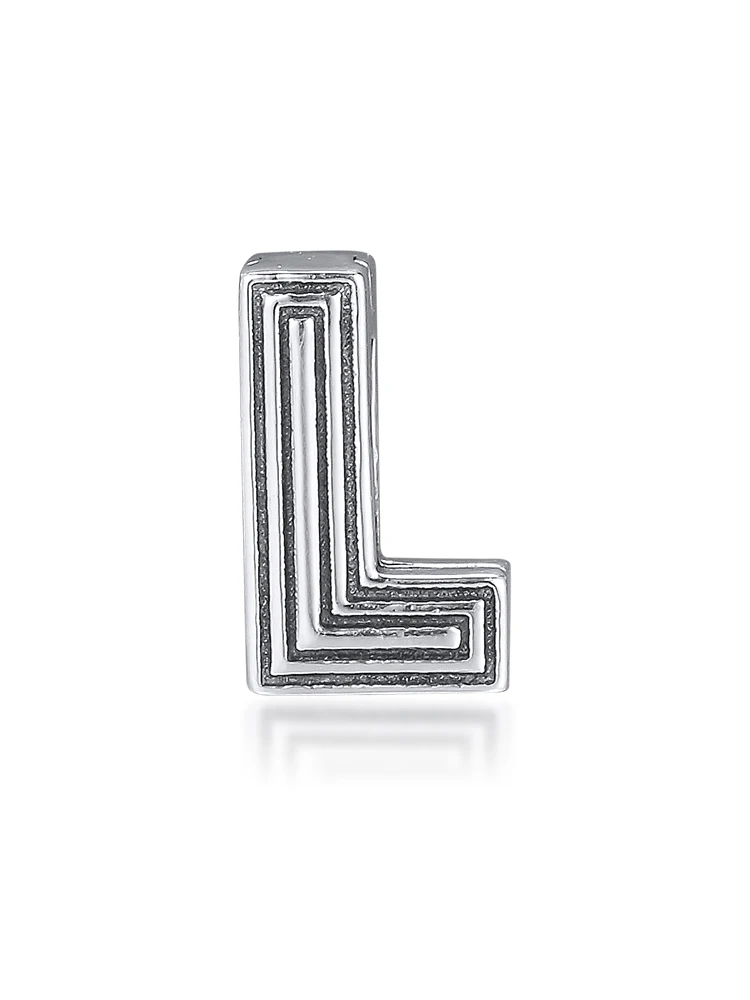 DIY Подходит для Pandora шармы браслеты буквы L клип бусины стерлингового серебра 925-ювелирные изделия