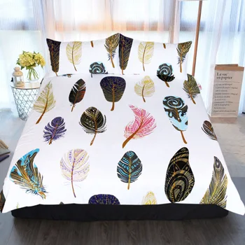 

BEST.WENSD Quality Soft Hd Animal Feather Bedding Duvet Cover Set 3D Bedding Set Europe Dekbedovertrek 1 Persoons Ropa De Cama