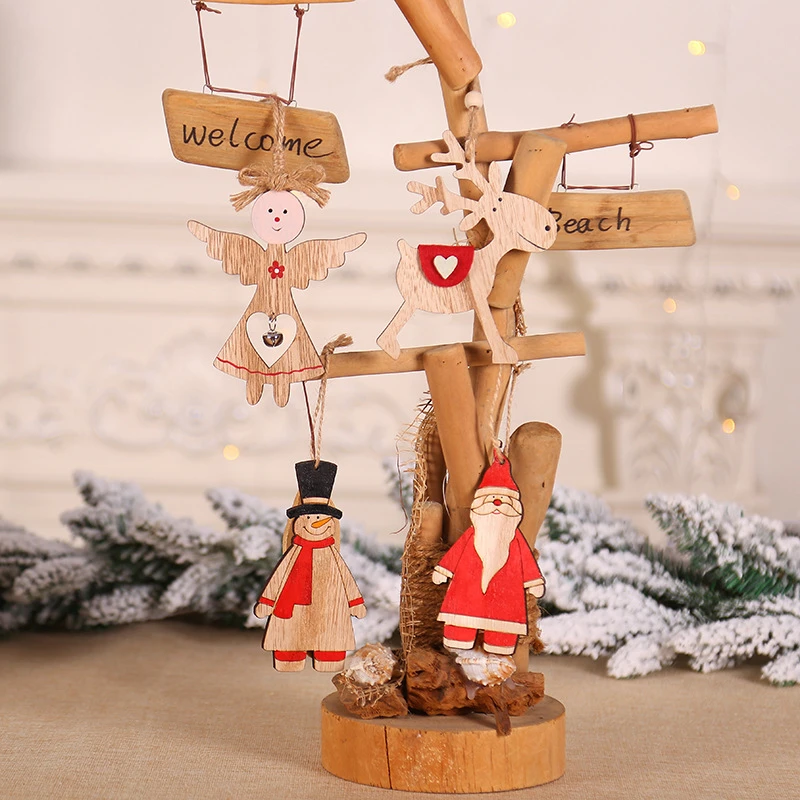 Новинка, новогоднее натуральное Рождественское дерево, Елочное украшение Noel, Рождественское украшение для дома, деревянная подвеска, подарок Navidad