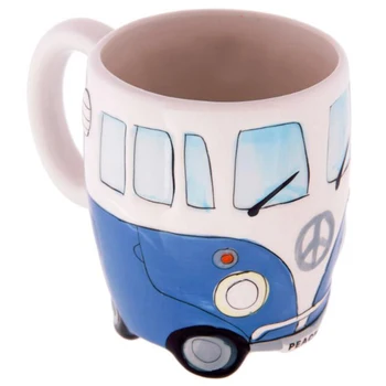 

Creative Hand Painting Double Bus Mugs Retro Ceramic Cup Coffee Milk Tea Mug Drinkware Gifts