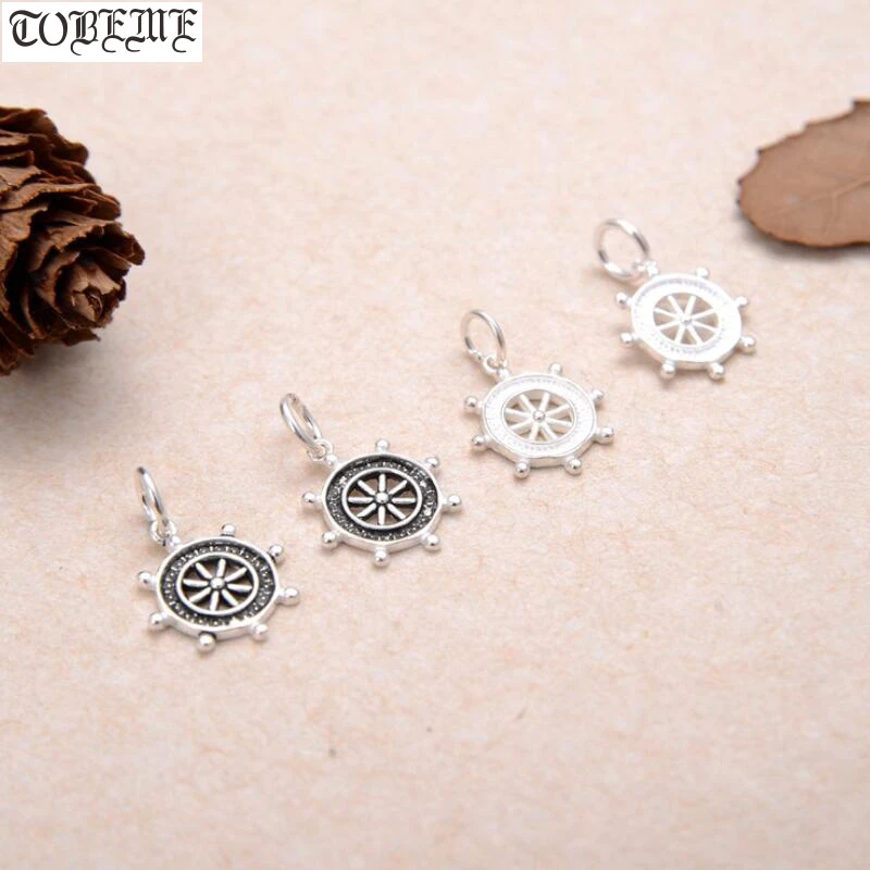 手作り 100 925 シルバーチベット Dharm ホイールチャーム 925 スターリング幸運お守りチベットホイールペンダント Aliexpress Jewelry Accessories