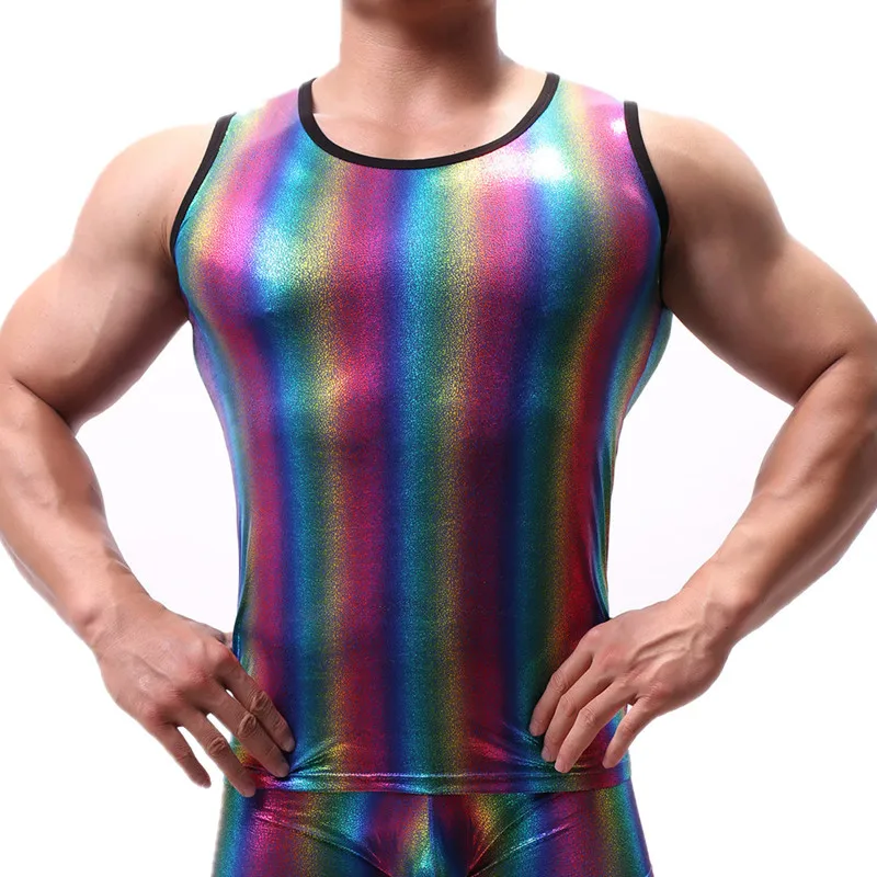 Sexy Mens Underwear men underwear Rainbow Boxer Briefs Thongs Shorts Jumpsuits Tank Tops Slim Fitness Undershirts Open Butt Underpants Pajamas
