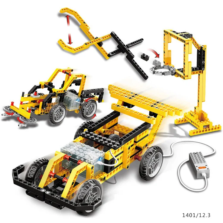 

Wange Building Blocks Early Childhood Electric DIY Teaching Aids Power Machinery Machine 1401-1404 Boy Assembled Building Blocks