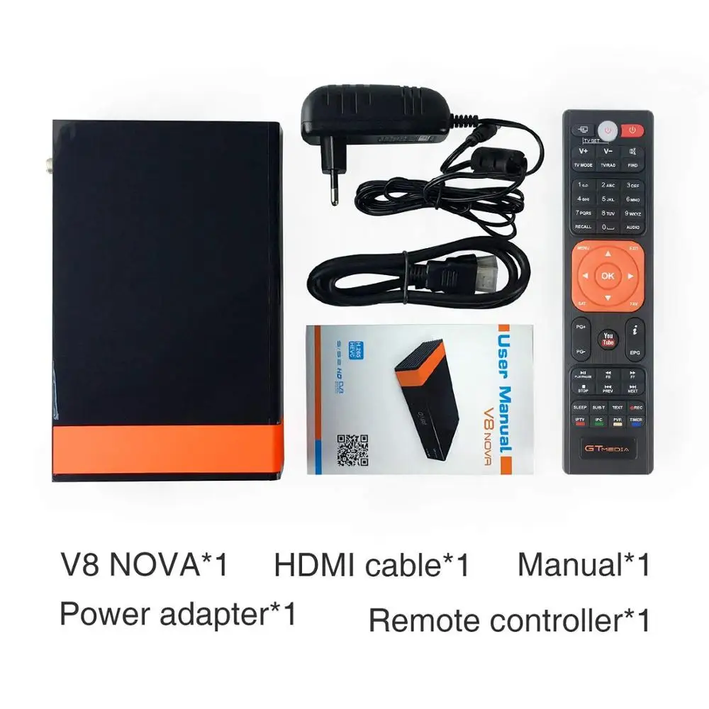 GTMedia V8 Nova DVB-S2 спутниковый ресивер Bulit in wifi 1 год Европа Испания 5 линий обновления от Freesat V8 Super tv Receptor