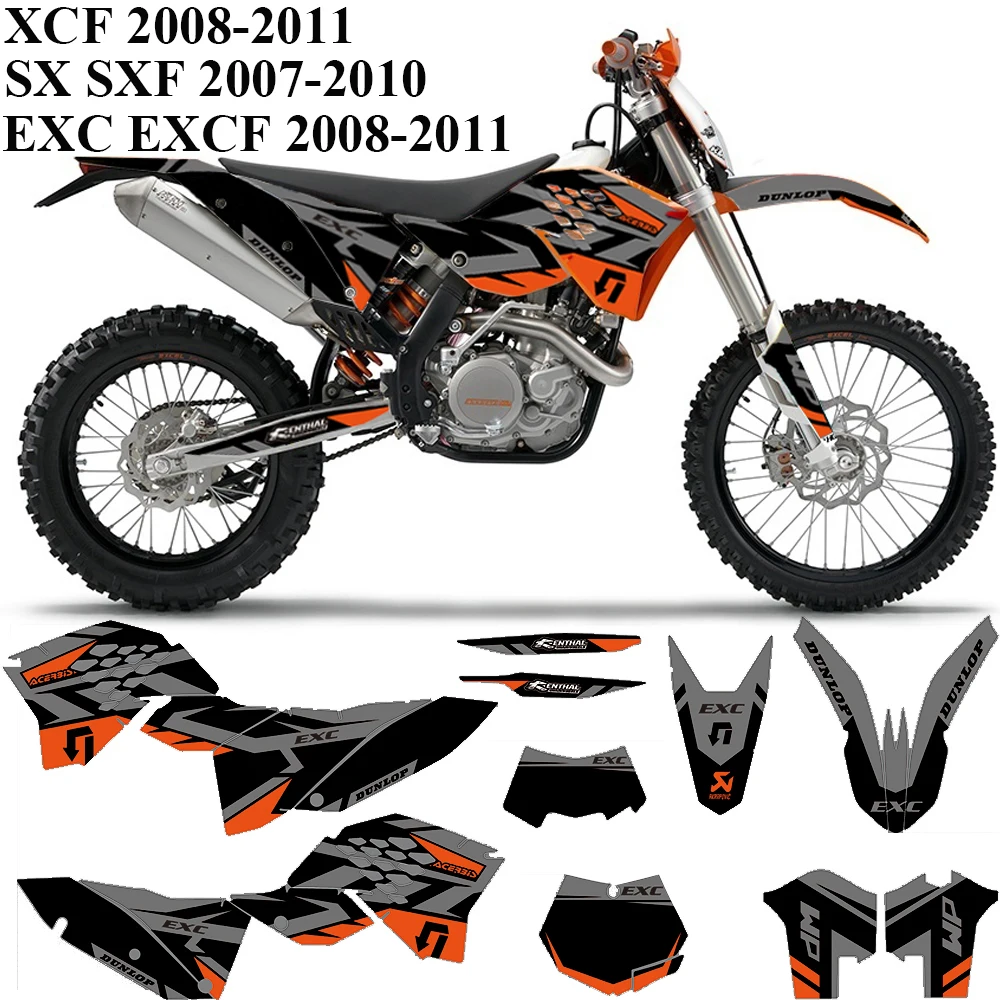 Decals For KTM EXC Stickers For KTM XC-F Graphics For KTM SX  Decal EXC-F XCF Sticker SX-F 125 150 250 350 450 2008 2009 2010