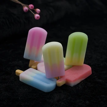 

7pcs Resin Rainbow Ice Cream Charms Jewelry DIY Making Flatback Food Scrapbooking Embellishment for Phone Bows Deco.