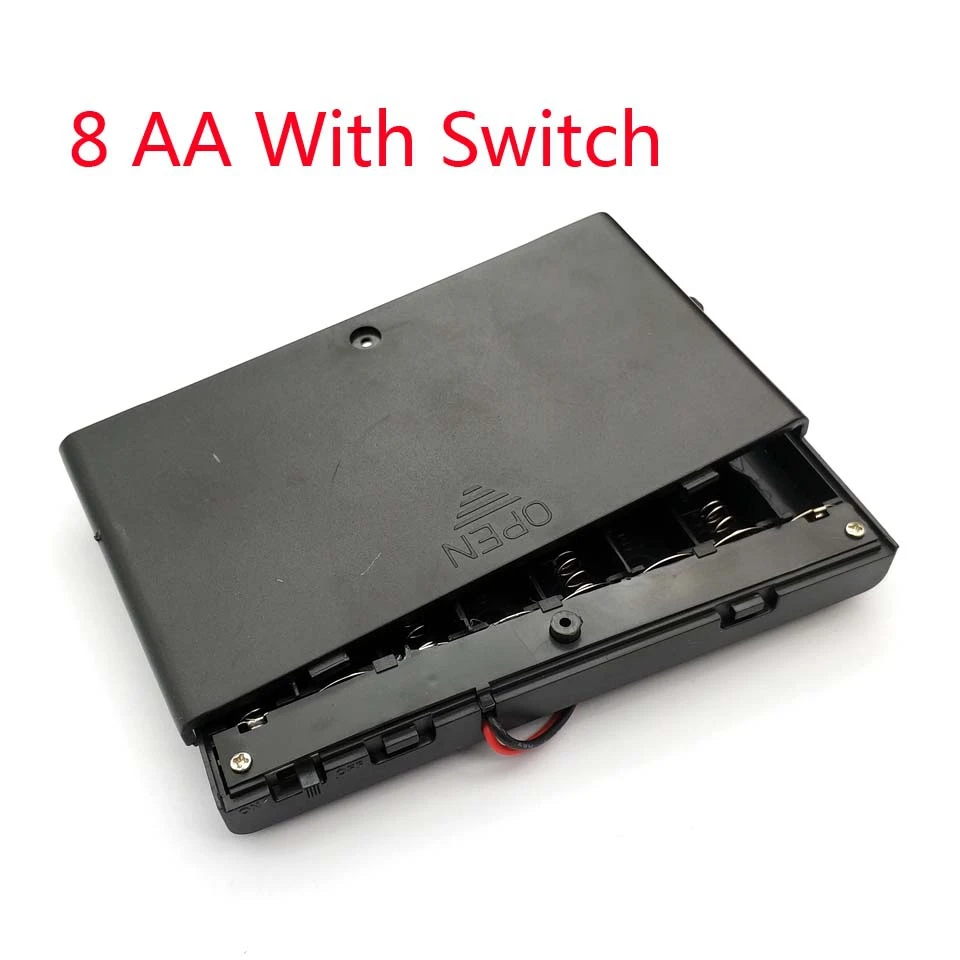 Batteries-Holder On/off-Switch Plastic 12V with Cap-Wire for 8x1.5v AA 8-Aa