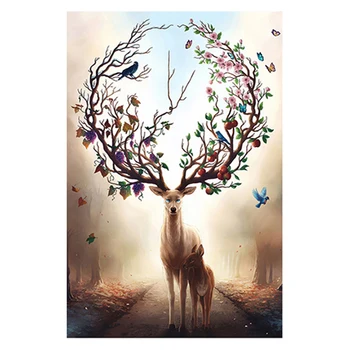 

1000pcs/set Educational Toys Home Gifts Kindergarten Party Game For Kids Paper Jigsaw DIY Deer Animals Family Early Learning