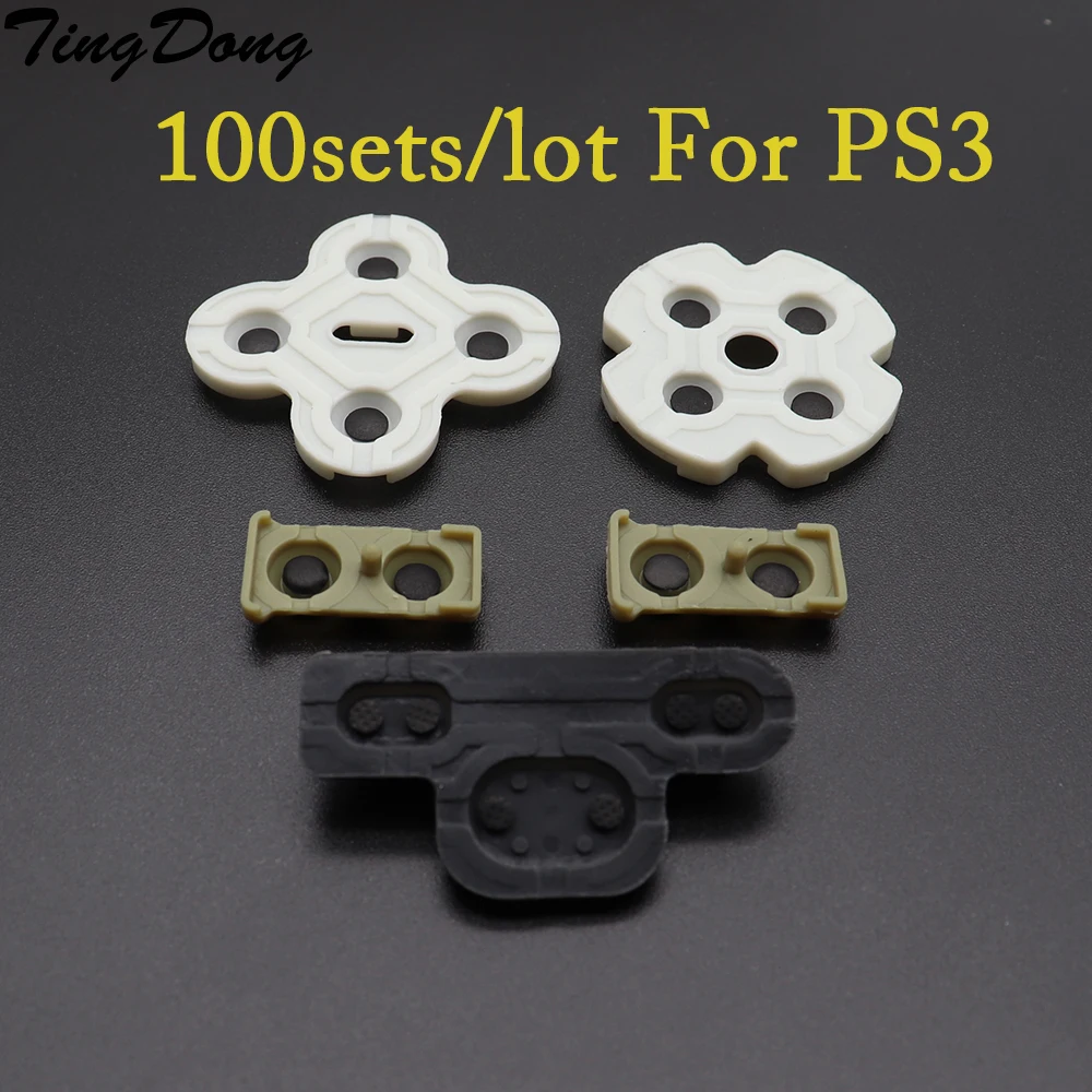 Tingdong 100sets/lot Conductive Adhesive Rubber Key Pads For Ps3