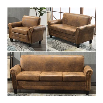 

Classic design living room furniture fashion brown leather chesterfield sectional sofa