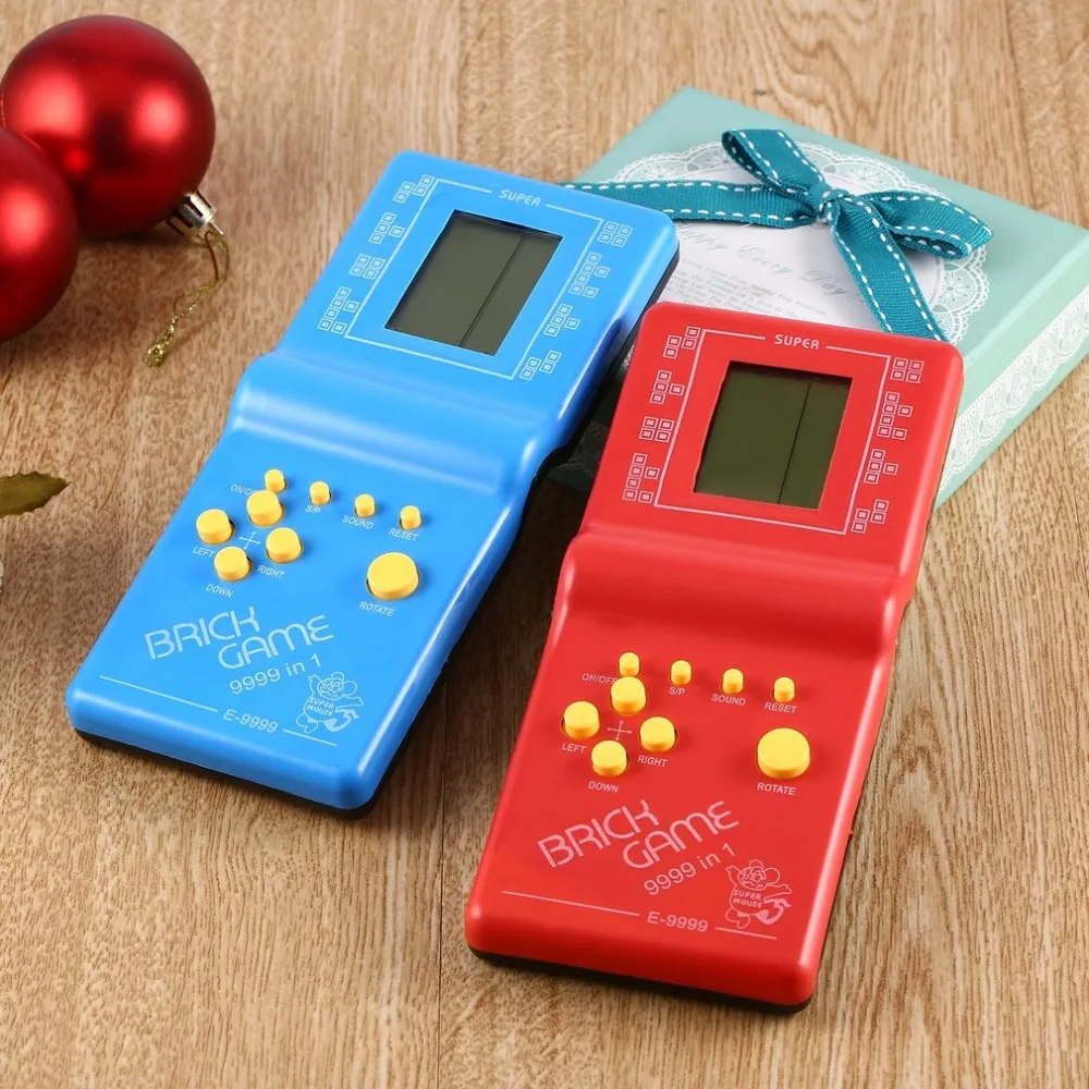 Electronic Tetris Brick Game Kids Classic Handheld Game Machine with Game Music Boys Girls LCD Educational Toys