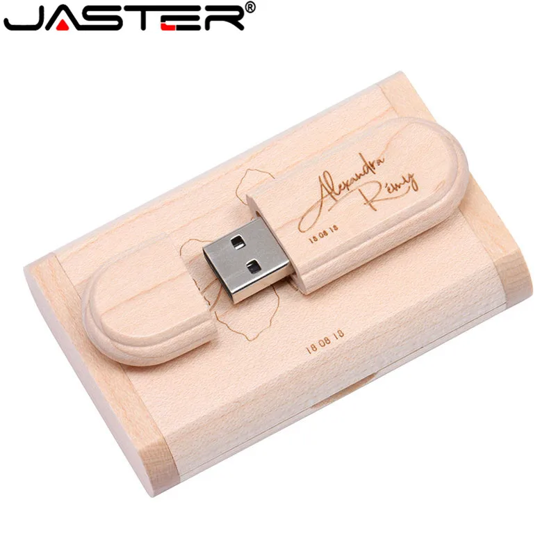 JASTER(10 шт. бесплатный логотип) логотип клиента лазерная гравировка деревянный+ коробка Флешка 8 ГБ 16 ГБ 32 ГБ 64 Гб USB флеш-накопитель фотография подарок