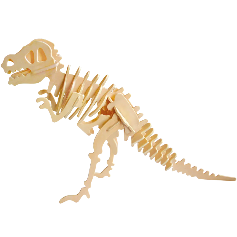 DIY лазерная резка 3D деревянная модель игра-головоломка T-rex в парк развлечений Ассамблеи Игрушка Животные кролик деревянные игрушки динозавров для обучение маленьких детей