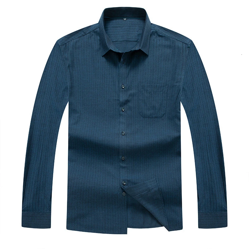 8XL 7XL Новое поступление, хлопковая рубашка с длинным рукавом, мужские рубашки в клетку/полосатая рубашка размера плюс, оксфордская Мужская одежда, рубашки Camisa Social - Цвет: 2
