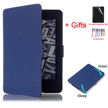 

Ultra Slim Case for Amazon Kindle Paperwhite 1 2 3 2013 2015 2017 6inch eReader Full Protection Auto Sleep Cover +Film+Stylus