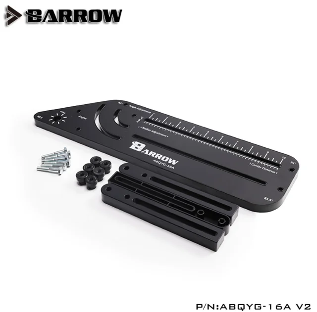 Barrow ABQYG-16A V2, Multi-angle Acrylic / PMMA / PETG Rigid hard tube bend shape computer water cooling. black