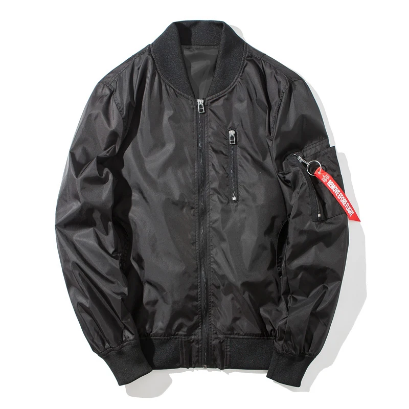 Осенняя мужская куртка бомбер на молнии Мужская хип хоп приталенная
