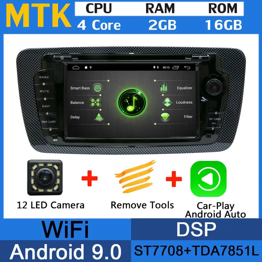 5 USB порт Android 9,0 PX6/Восьмиядерный автомобильный dvd-плеер для сиденья Ibiza 2009 2010 2011 2012 2013 Автомобильный Радио DSP gps Мультимедиа - Цвет: MTK-Carplay