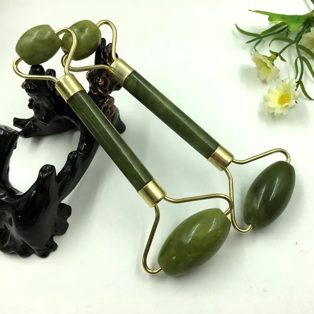 

Jade Roller Massager Natural Serpentine Jade Massage Wand Face Massager Roller Beauty Bar Healing Stone