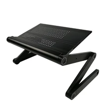 Настольная подставка для ноутбука портативный мобильный ноутбук стоящий стол с ковриком для мыши полностью эргономичное крепление для ноутбука ультра-светильник черный алюминий