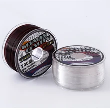 Фторуглеродное Покрытие 200 м рыболовная леска Тонущая Высокая устойчивость к истиранию нейлоновая Линь рыболовные Белые коричневые моно рыболовные аксессуары