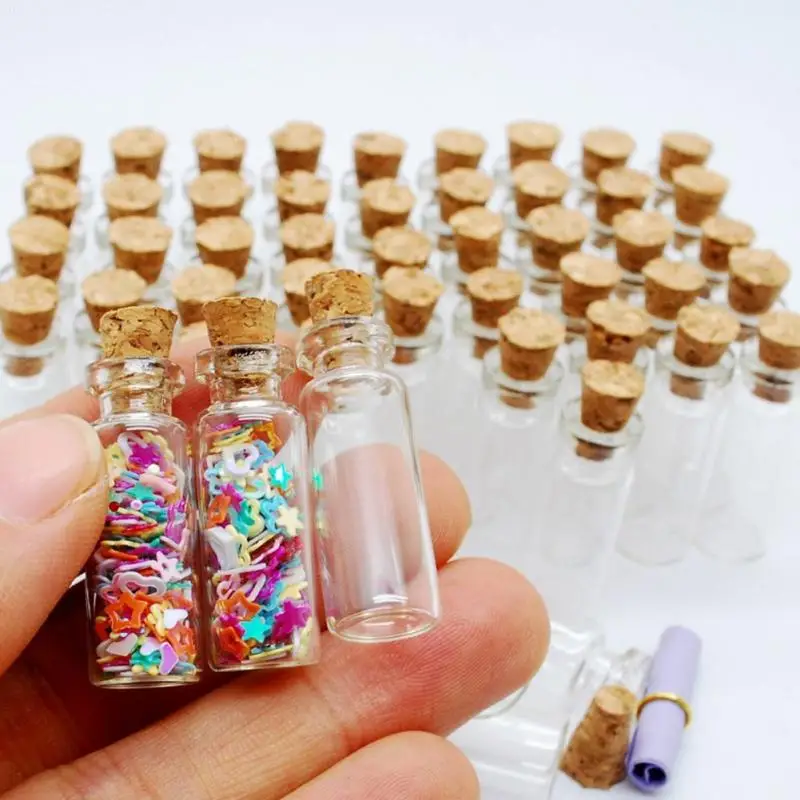 Маленькие стеклянные банки Mason Jar Message Vials дешевые пробковые пробки бутылка из