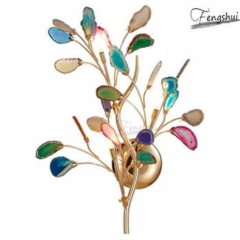 

Nordic LED Tree Branch Agate Wall Lamp Luminaria Light Luxury Living Room Bedside Wall Sconces Bedroom Decor Lights Fixtures