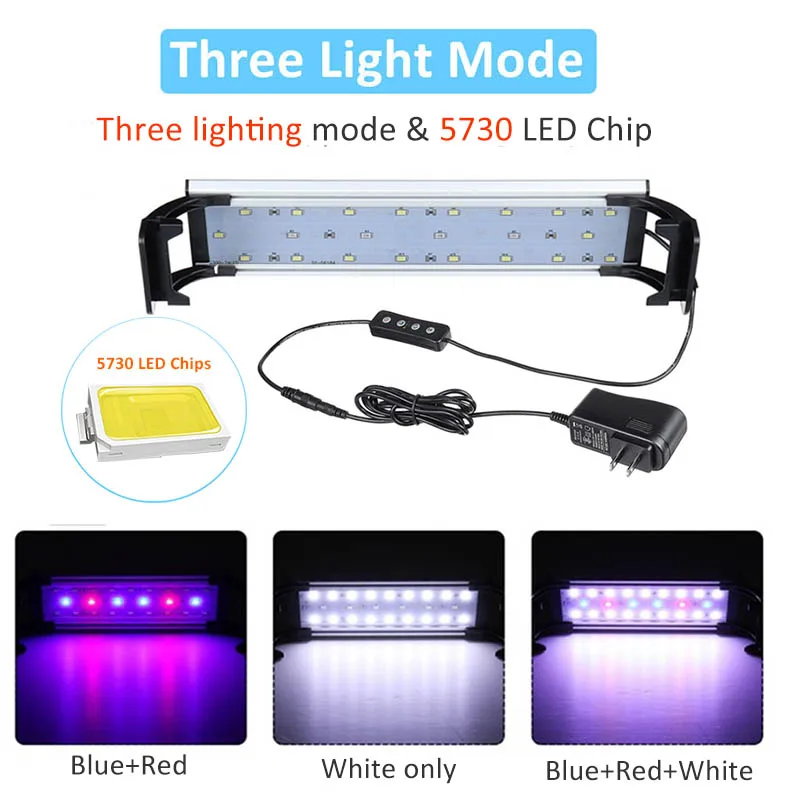  Fish Tank Lamp LED Aquarium Light 20-65CM Indoor Fishing Led Aquatic Plant Lights Luminaria Aquario - 4000366731697