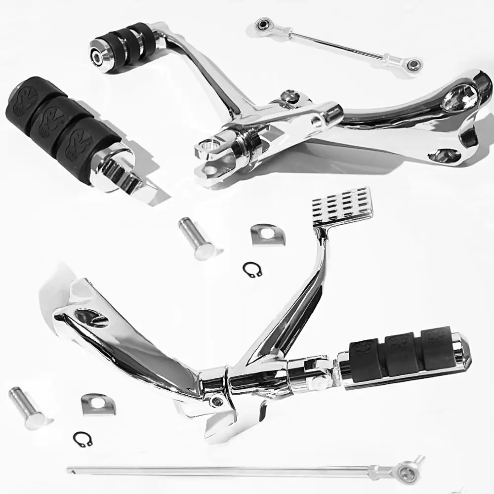 Chrome Forward Controls Foot Pegs Levers Linkages For Harley Sporster XL 883 1200 2014-2020