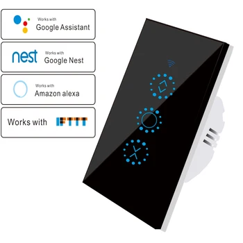 

US plug WiFi Electrical touch Blinds curtain switch APP Control by Alexa Echo AC110- 250V for Mechanical Limit Blinds Motor US