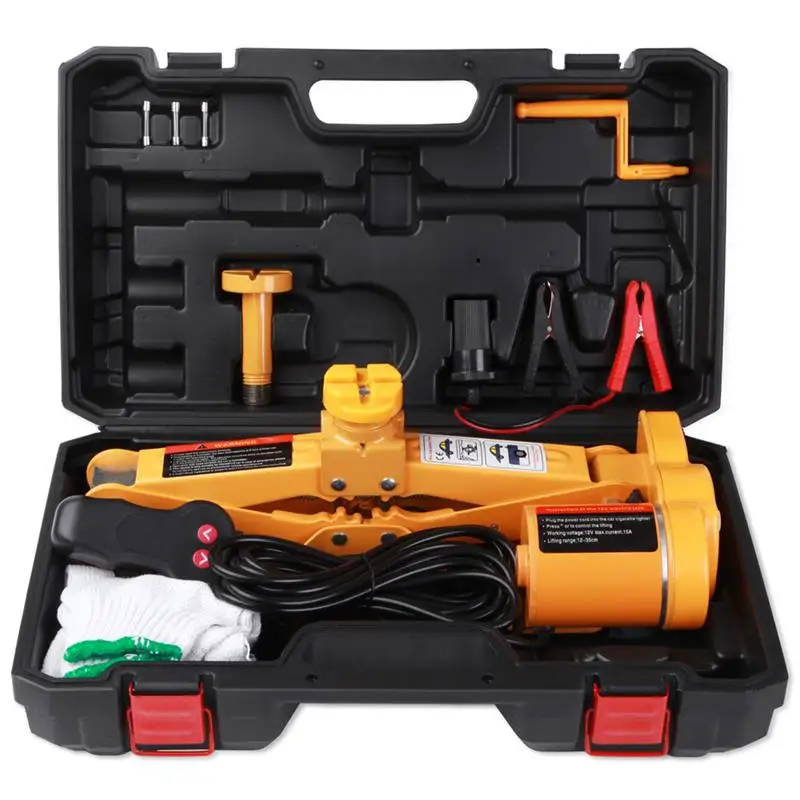 3Ton DC 12V/10A Fully Automatic Electric Scissor Car Lift Jack Repair Tire Wheel Chang Kit With A Night Light Tools |